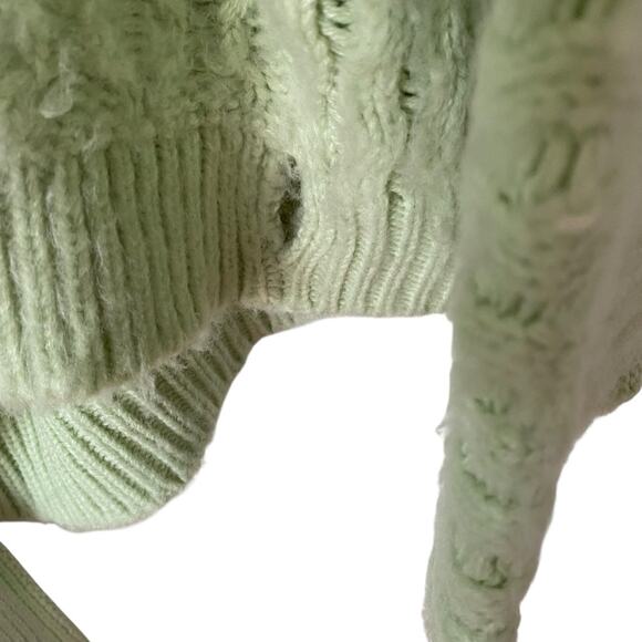 Free People Over You Light Green Mint Cardi Wrap Cardigan Sweater size Large - Picture 8 of 10